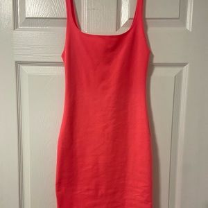 Zara neon pink body con dress